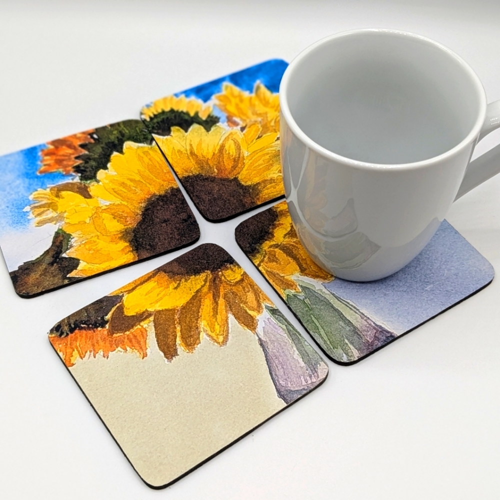 Set of 4 Coasters with Original Artwork